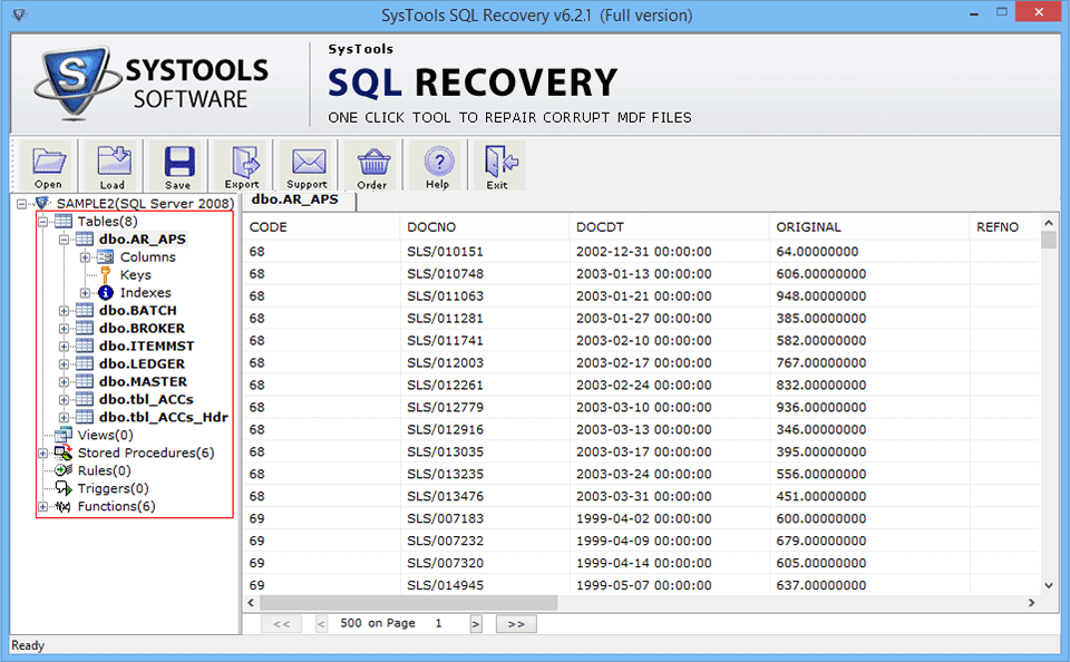 Repairing an MDF Files SQL Server 2005 6.0