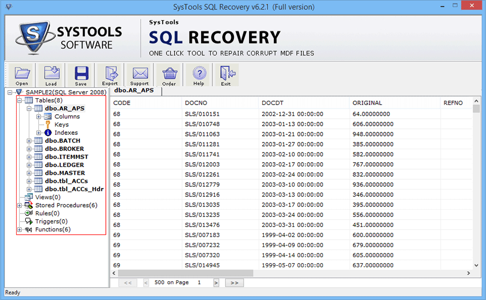 Repair MDF File after Corruption 6.1